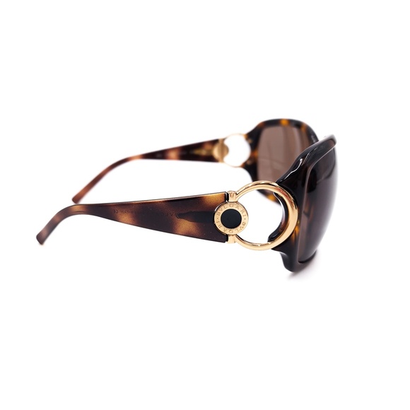 Bvlgari B.Zero Brown Tortoise Gold Logo Designer Sunglasses with case - Picture 4 of 9